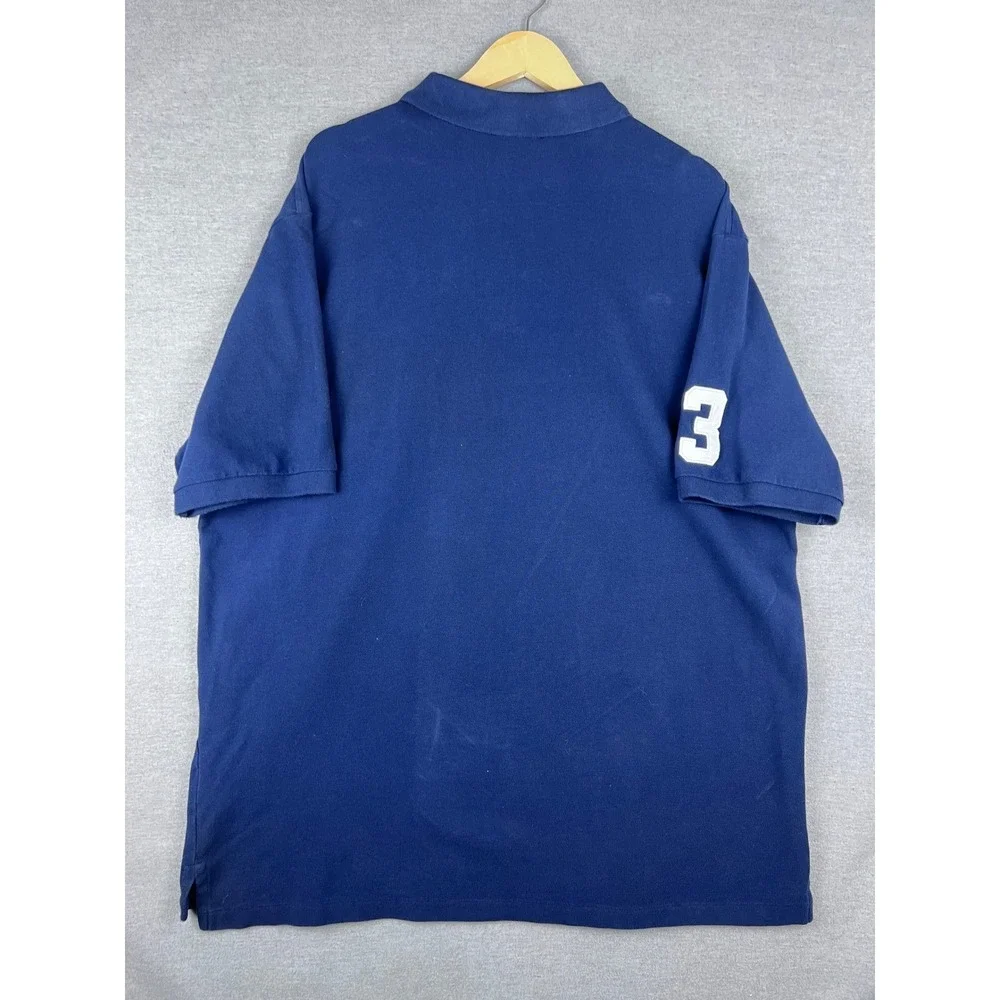 Polo Ralph Lauren Mens XLT Navy Blue RLPC‎ Crest Number 3 Pique Polo Shirt